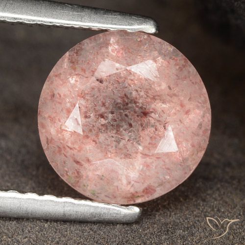 1.88ct Natural Flamingo Pink Strawberry Quartz, Round, Translucent, Photo A