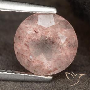 1.88 ct Pink Strawberry Quartz Stone, Natural Strawberry Quartz in Round Facet Shape for Sale