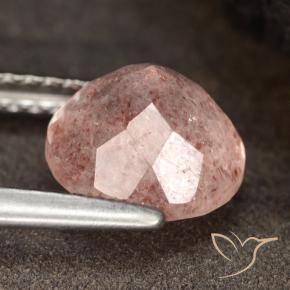 Strawberry Quartz Gemstone in 8 mm (calibrated) Size for Sale, Strawberry Quartz Stone in Earthy Pink Color