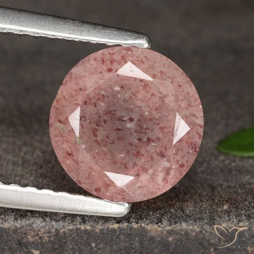 1.72ct Natural Light Rose Pink Strawberry Quartz, Round, Translucent