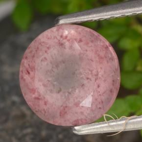 1.90 ct Pink Strawberry Quartz Stone, Natural Strawberry Quartz in Round Facet Shape for Sale