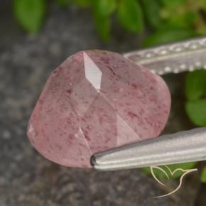 Strawberry Quartz Gemstone in 8 mm (calibrated) Size for Sale, Strawberry Quartz Stone in Medium-Light Pink Color