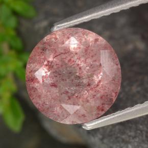 tiefrosa Erdbeerquarz Edelstein - 1.8ct Rund Facettenschliff (ID: 474219)