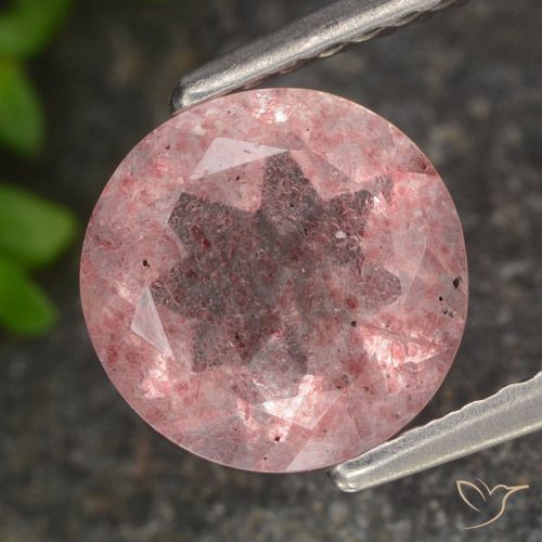 1.66ct Natural Light Pink Strawberry Quartz, Round, Translucent