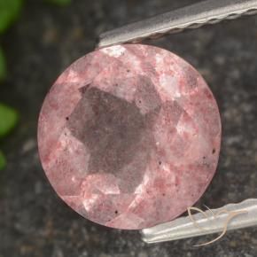 1.66 ct Pink Strawberry Quartz Stone, Natural Strawberry Quartz in Round Facet Shape for Sale
