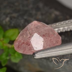 Strawberry Quartz Gemstone in 8 mm (calibrated) Size for Sale, Strawberry Quartz Stone in Light Rose Pink Color