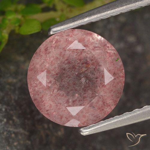1.72ct Natural Rose Pink Strawberry Quartz, Round, Translucent