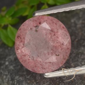 1.64 ct Pink Strawberry Quartz Stone, Natural Strawberry Quartz in Round Facet Shape for Sale
