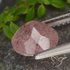 Strawberry Quartz Gemstone in 8 mm (calibrated) Size for Sale, Strawberry Quartz Stone in Rose Pink Color