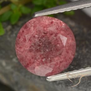 1.80 ct Pink Strawberry Quartz Stone, Natural Strawberry Quartz in Round Facet Shape for Sale