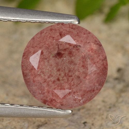 1.81ct Natural Rose Pink Strawberry Quartz, Round, Translucent