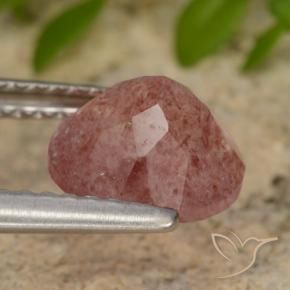 Strawberry Quartz Gemstone in 8 mm (calibrated) Size for Sale, Strawberry Quartz Stone in Rose Pink Color