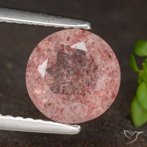 1.69ct Natural Light Rose Pink Strawberry Quartz, Round, Translucent