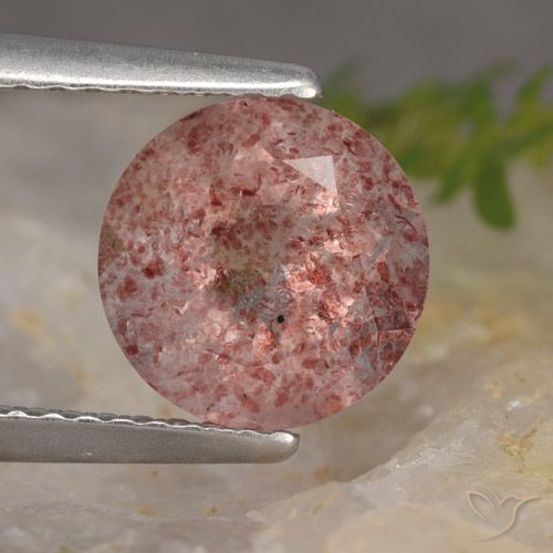 1.88ct Natural Rose Pink Strawberry Quartz, Round, Translucent