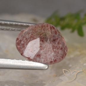 Strawberry Quartz Gemstone in 8 mm (calibrated) Size for Sale, Strawberry Quartz Stone in Rose Pink Color