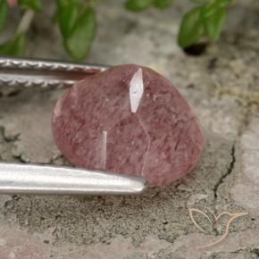 Strawberry Quartz Gemstone in 8 mm (calibrated) Size for Sale, Strawberry Quartz Stone in Medium Pink Color