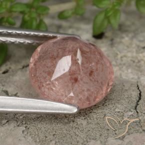 Strawberry Quartz Gemstone in 8 mm (calibrated) Size for Sale, Strawberry Quartz Stone in Dark Pink Color
