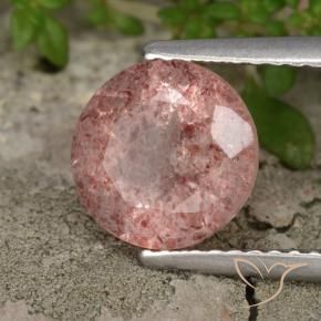 2.04 ct Pink Strawberry Quartz Stone, Natural Strawberry Quartz in Round Facet Shape for Sale