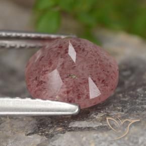 Strawberry Quartz Gemstone in 8 mm (calibrated) Size for Sale, Strawberry Quartz Stone in Pink Tone Color
