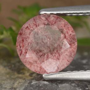 1.67 ct Pink Strawberry Quartz Stone, Natural Strawberry Quartz in Round Facet Shape for Sale