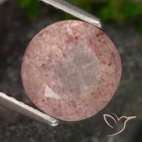 1.83 ct Pink Strawberry Quartz Stone, Natural Strawberry Quartz in Round Facet Shape for Sale