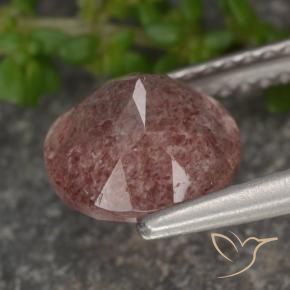Strawberry Quartz Gemstone in 8 mm (calibrated) Size for Sale, Strawberry Quartz Stone in Medium Pink Color