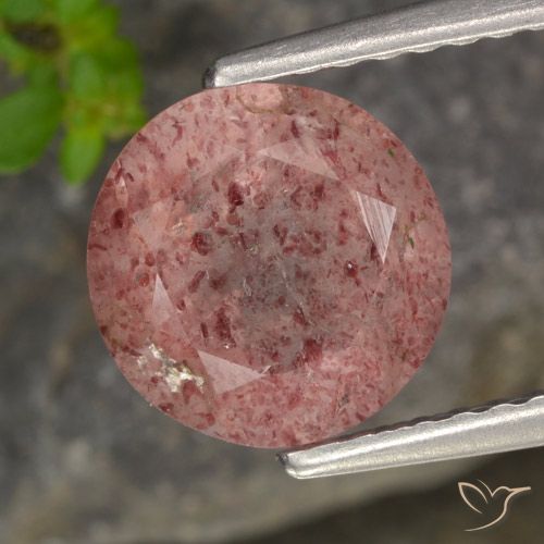 1.78ct Natural Rose Pink Strawberry Quartz, Round, Translucent