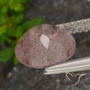 Strawberry Quartz Gemstone in 8 mm (calibrated) Size for Sale, Strawberry Quartz Stone in Light Bubblegum Pink Color