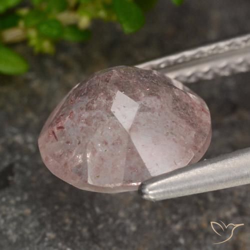 Strawberry Quartz Gemstone in 8 mm (calibrated) Size for Sale, Strawberry Quartz Stone in Light Rose Pink Color