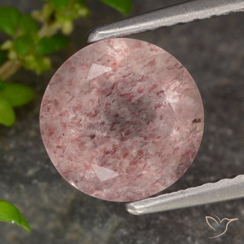 Quartz Fraise Rose clair Tour 1,9 ct De Russie, Dimension 8mm, Pierre gemme naturelle Non traité, pureté Translucide, 1 pièce Quartz Fraise round facet, dureté de Mohs de 7 convient aux bijoux de tous les jours, pierre de sagesse, Photo A