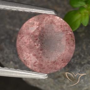 1.88 ct Pink Strawberry Quartz Stone, Natural Strawberry Quartz in Round Facet Shape for Sale