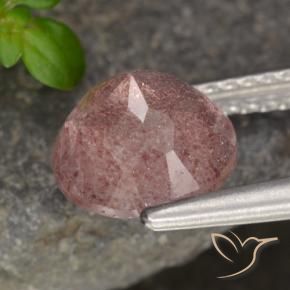 Strawberry Quartz Gemstone in 8 mm (calibrated) Size for Sale, Strawberry Quartz Stone in Medium Pink Color