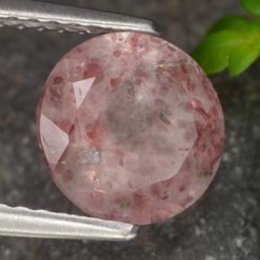 1.75 ct Pink Strawberry Quartz Stone, Natural Strawberry Quartz in Round Facet Shape for Sale