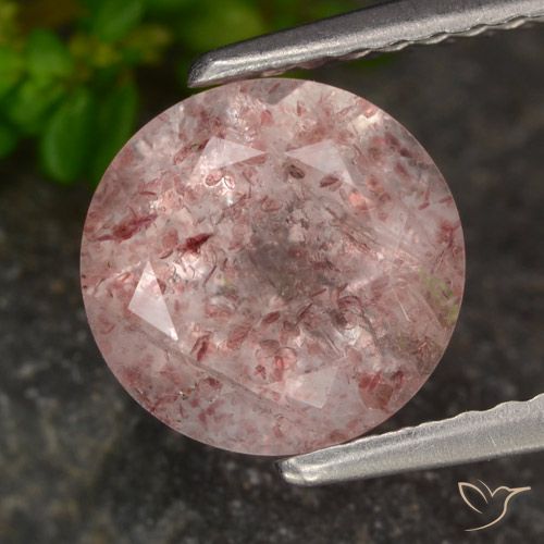 1.98ct Natural Light Pink Strawberry Quartz, Round, Translucent