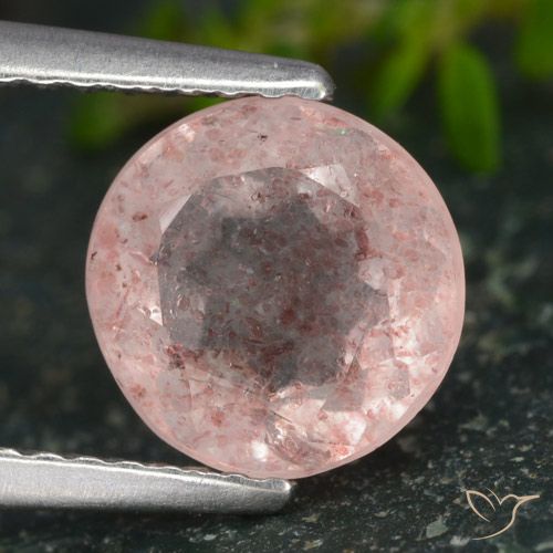 1.85ct Natural Light Pink Strawberry Quartz, Round, Translucent