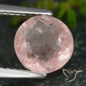 1.85 ct Pink Strawberry Quartz Stone, Natural Strawberry Quartz in Round Facet Shape for Sale