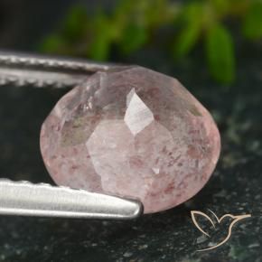 Strawberry Quartz Gemstone in 8 mm (calibrated) Size for Sale, Strawberry Quartz Stone in Light Pink Color