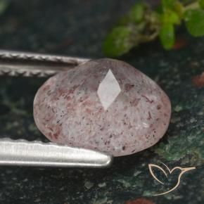 Strawberry Quartz Gemstone in 8 mm (calibrated) Size for Sale, Strawberry Quartz Stone in Light Pink Color