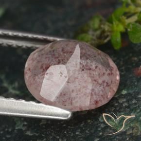 Strawberry Quartz Gemstone in 8 mm (calibrated) Size for Sale, Strawberry Quartz Stone in Light Pink Color