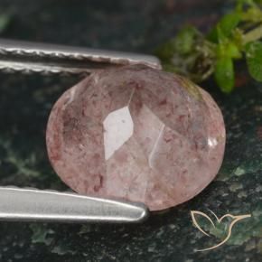 Strawberry Quartz Gemstone in 8 mm (calibrated) Size for Sale, Strawberry Quartz Stone in Light Pink Color