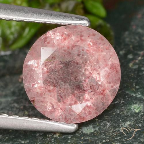 1.62ct Natural Light Pink Strawberry Quartz, Round, Translucent