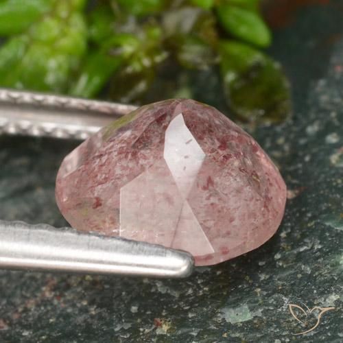 Strawberry Quartz Gemstone in 8 mm (calibrated) Size for Sale, Strawberry Quartz Stone in Light Pink Color