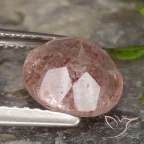 Strawberry Quartz Gemstone in 8 mm (calibrated) Size for Sale, Strawberry Quartz Stone in Medium Pink Color