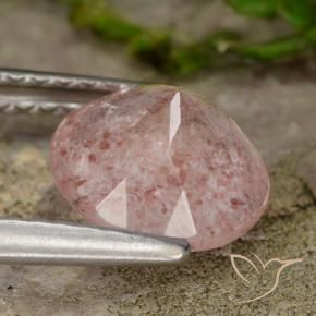 Strawberry Quartz Gemstone in 8 mm (calibrated) Size for Sale, Strawberry Quartz Stone in Light Pink Color