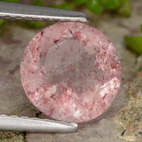 1.65 ct Pink Strawberry Quartz Stone, Natural Strawberry Quartz in Round Facet Shape for Sale