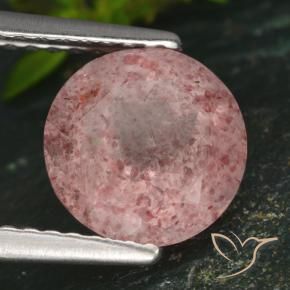 1.73 ct Pink Strawberry Quartz Stone, Natural Strawberry Quartz in Round Facet Shape for Sale