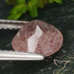 Strawberry Quartz Gemstone in 8 mm (calibrated) Size for Sale, Strawberry Quartz Stone in Earthy Pink Color