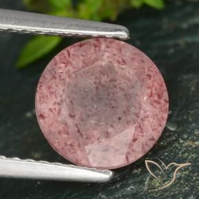 2.10 ct Pink Strawberry Quartz Stone, Natural Strawberry Quartz in Round Facet Shape for Sale