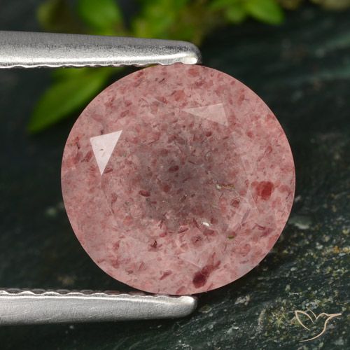 2.16ct Natural Deep Rose Pink Strawberry Quartz, Round, Translucent