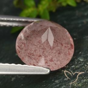 Strawberry Quartz Gemstone in 8 mm (calibrated) Size for Sale, Strawberry Quartz Stone in Deep Rose Pink Color
